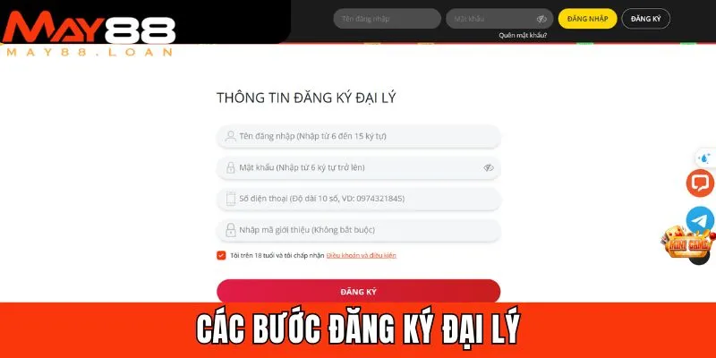 Các bước đăng ký làm đại lý May88 nhanh chóng nhất