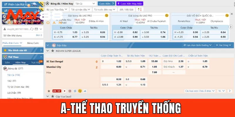 Cá cược thể thao truyền thống khi tham gia A-thể thao May88