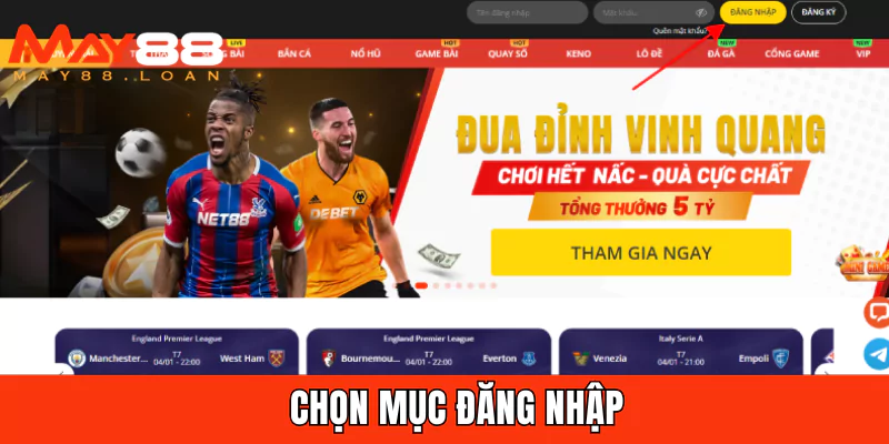 Chọn mục Đăng nhập