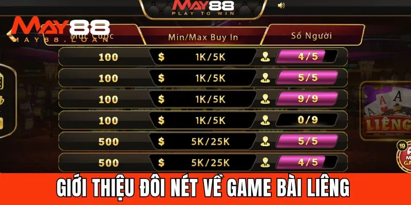 Giới thiệu sơ qua về khái niệm game bài liêng 