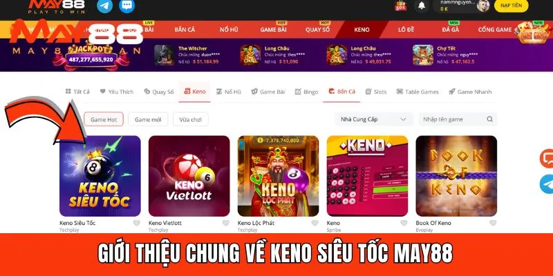 Keno siêu tốc May88 là biến thể độc đáo của trò chơi Keno truyền thống