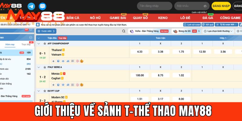 Giới thiệu về sảnh T-Thể Thao May88