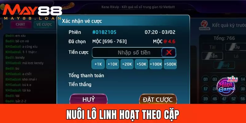 Nuôi lô linh hoạt theo cặp