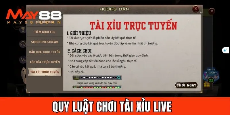 Quy luật chơi tài xỉu live cho người mới