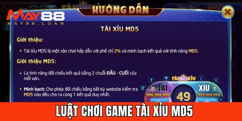 Luật chơi game tài xỉu MD5 mới nhất