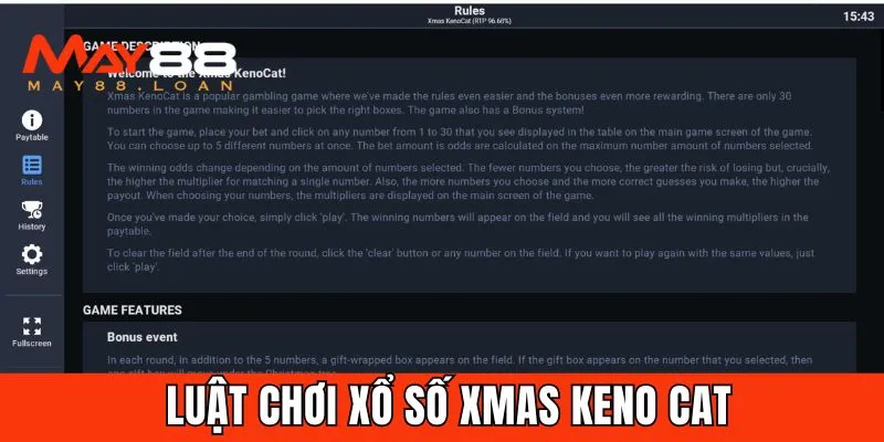 Xmas Keno Cat sở hữu cách chơi đơn giản, dễ nắm bắt